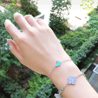 [LUCKY LOVE]BUTTERFLY TURQUOISE BUTTERFLY BRACELET SILVER