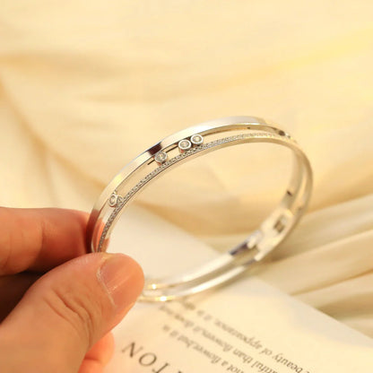 [LUCKY LOVE]Move Romane Diamond Bangle Bracelet