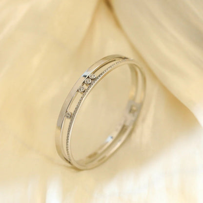 [LUCKY LOVE]Move Romane Diamond Bangle Bracelet