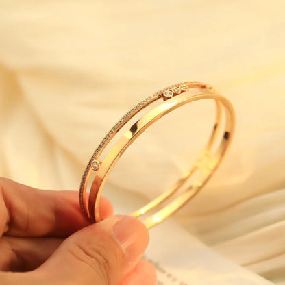 [LUCKY LOVE]Move Romane Diamond Bangle Bracelet