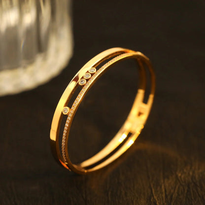 [LUCKY LOVE]Move Romane Diamond Bangle Bracelet