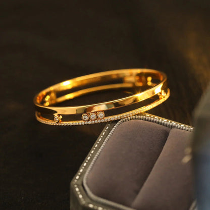 [LUCKY LOVE]Move Romane Diamond Bangle Bracelet