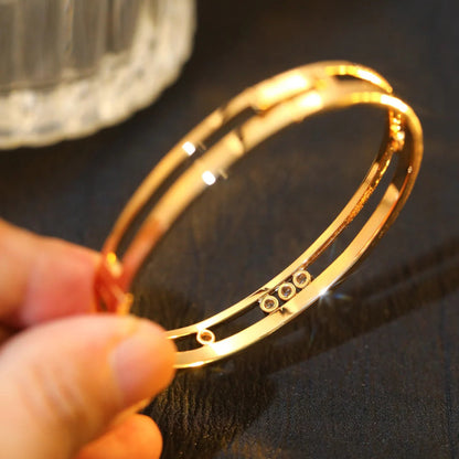 [LUCKY LOVE]Move Romane Diamond Bangle Bracelet