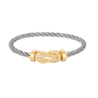 [LUCKY LOVE]CHANCE LARGE 8 FIGURE BUCKLE HALF DIAMOND BRACELET GOLD