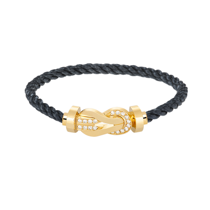 [LUCKY LOVE]CHANCE LARGE 8 FIGURE BUCKLE HALF DIAMOND BRACELET GOLD