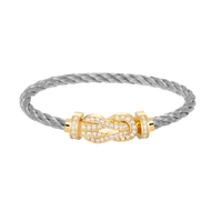 [LUCKY LOVE]CHANCE LARGE 8 FIGURE BUCKLE FULLDIAMOND BRACELET GOLD