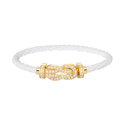 [LUCKY LOVE]CHANCE LARGE 8 FIGURE BUCKLE FULLDIAMOND BRACELET GOLD