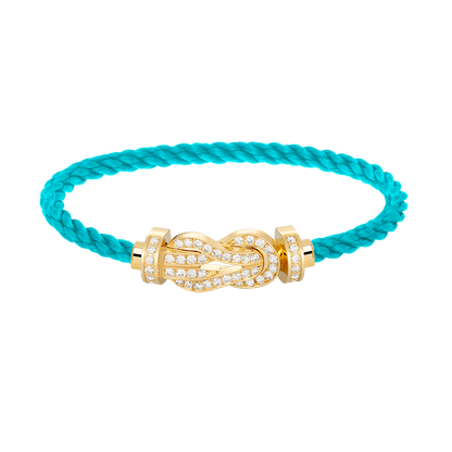 [LUCKY LOVE]CHANCE LARGE 8 FIGURE BUCKLE FULLDIAMOND BRACELET GOLD