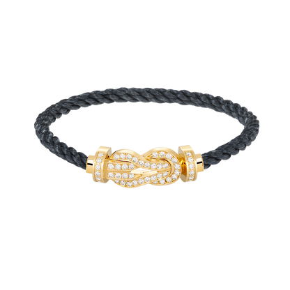 [LUCKY LOVE]CHANCE LARGE 8 FIGURE BUCKLE FULLDIAMOND BRACELET GOLD