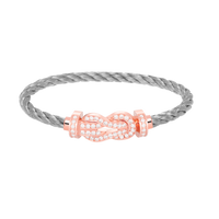 [LUCKY LOVE]CHANCE LARGE 8 FIGURE BUCKLE FULL DIAMOND BRACELET ROSE GOLD