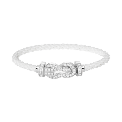 [LUCKY LOVE]CHANCE LARGE 8 FIGURE BUCKLE FULL DIAMOND BRACELET SILVER