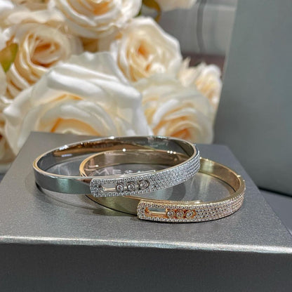 [LUCKY LOVE]Move Noa Rose Gold Pavé Diamond Bangle Bracelet