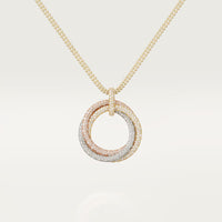 [LUCKY LOVE]TRINITY LARGE FULL DIAMOND  NECKLACE