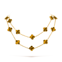 [LUCKY LOVE]CLOVER 20 MOTIFS TIGER EYE ROSE GOLD