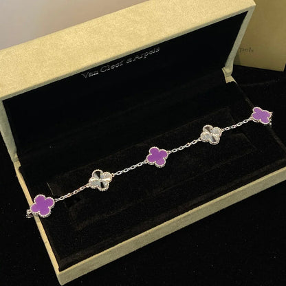 [LUCKY LOVE] CLOVER 5 MOTIF VIOLET BRACELET COLLECTION