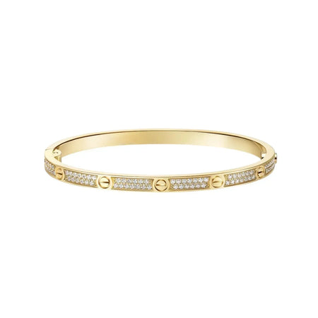 [LoveLucky] JUSTE Diamond & LOVE Diamond-Paved Bracelet Stack Set