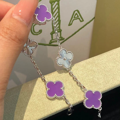 [LUCKY LOVE] CLOVER 5 MOTIF VIOLET BRACELET COLLECTION