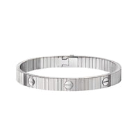[LoveLucky]Clover & Love Sliver 2-Piece Bracelet Stack Set