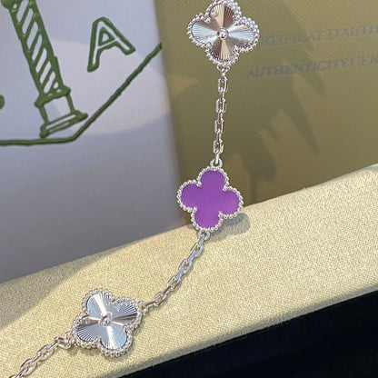 [LUCKY LOVE] CLOVER 5 MOTIF VIOLET BRACELET COLLECTION