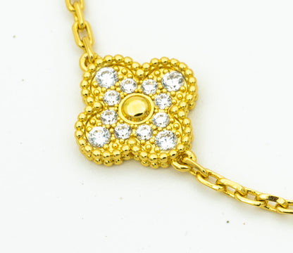 [LoveLucky] CLASH & Clover Laser 5-Motif & LOVE Brushed Bracelet Stack Set