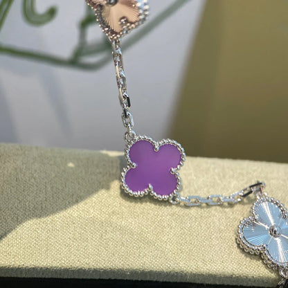 [LUCKY LOVE] CLOVER 5 MOTIF VIOLET BRACELET COLLECTION