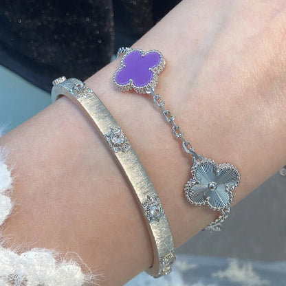 [LUCKY LOVE] CLOVER 5 MOTIF VIOLET BRACELET COLLECTION