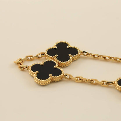 [LUCKY LOVE] CLOVER 5 MOTIF ONYXS BRACELET COLLECTION