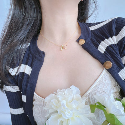[LUCKY LOVE]Sparkling "A" Shape Necklace
