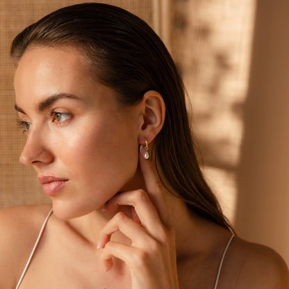 Dainty Pearl Drop Huggies