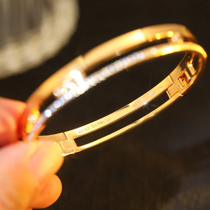 [LUCKY LOVE]Move Romane Diamond Bangle Bracelet