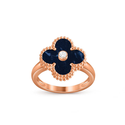 [LUCKY LOVE]CLOVER DIAMOND RING ROSE GOLD COLLECTION