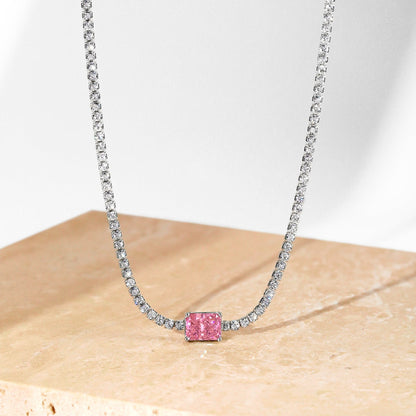 [LUCKY LOVE]2.0 carat Ornate Emerald Cut Necklace