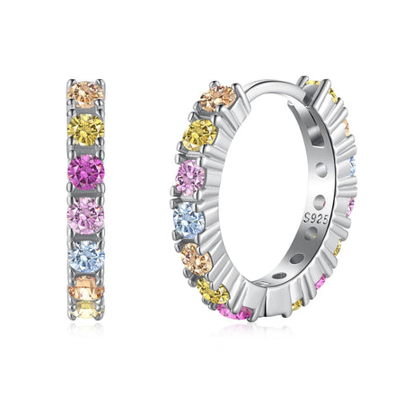 [LUCKY LOVE]Radiant Colorful Round Cut Earrings