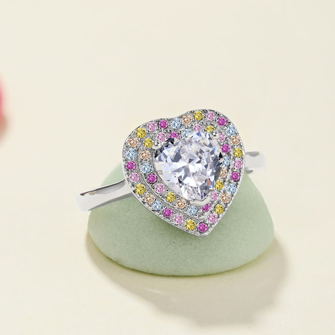[LUCKY LOVE]Delicate Ebullient Heart Shape Wedding Ring