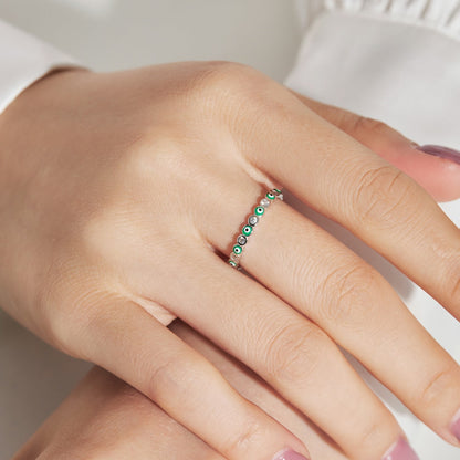 [LUCKY LOVE]Sparkling Vibrant Round Shape Daily Ring