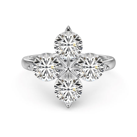 [LUCKY LOVE]Four-Leaf Clover Eight-Pointed Star Ring