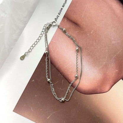 [LUCKY LOVE]Delicate Bead Double Layer Bracelet