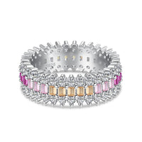[LUCKY LOVE]Ornate Colorful Radiant Cut Daily Ring