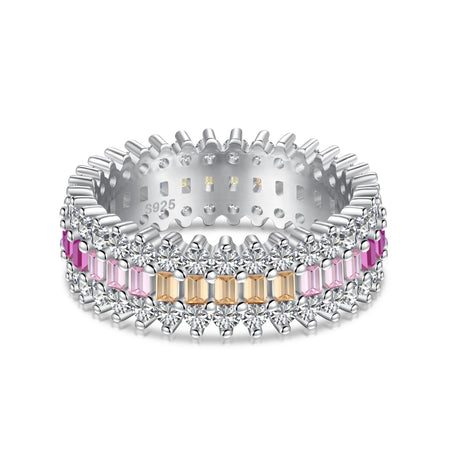 [LUCKY LOVE]Ornate Colorful Radiant Cut Daily Ring