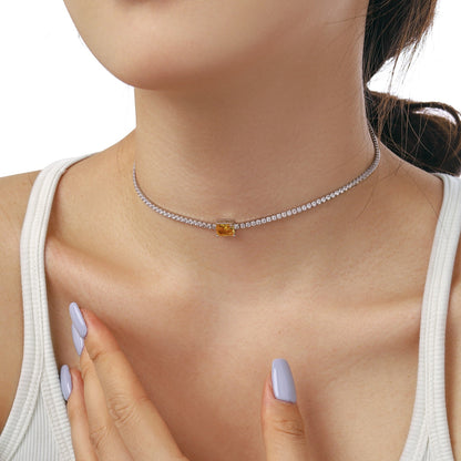 [LUCKY LOVE]2.0 carat Ornate Emerald Cut Necklace