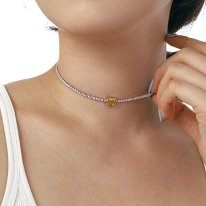 [LUCKY LOVE]2.0 carat Ornate Emerald Cut Necklace