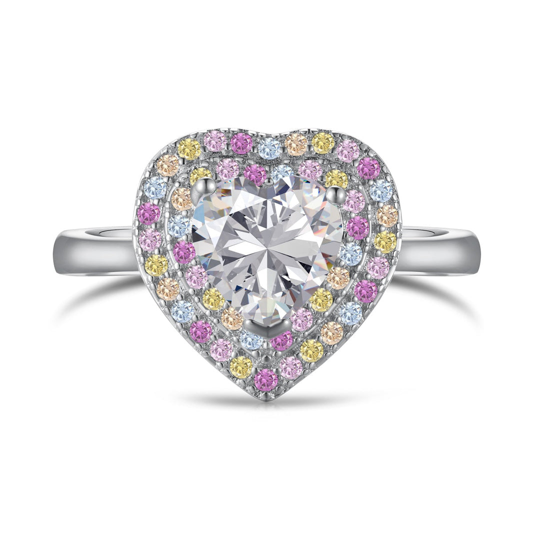 [LUCKY LOVE]Delicate Ebullient Heart Shape Wedding Ring