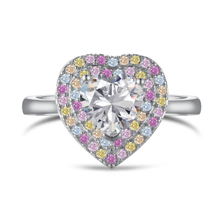 [LUCKY LOVE]Delicate Ebullient Heart Shape Wedding Ring