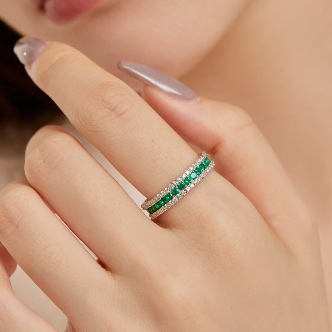 [LUCKY LOVE]Delicate Colorful Round Cut Daily Ring