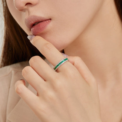 [LUCKY LOVE]Delicate Colorful Round Cut Daily Ring