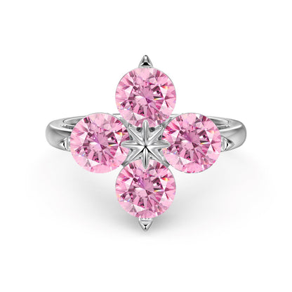 [LUCKY LOVE]Four-Leaf Clover Eight-Pointed Star Ring