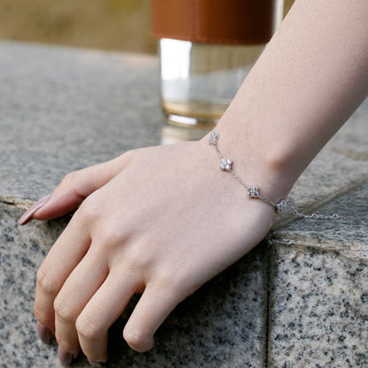 [LUCKY LOVE]Four-Leaf Clover Hollow Butterfly Bracelet