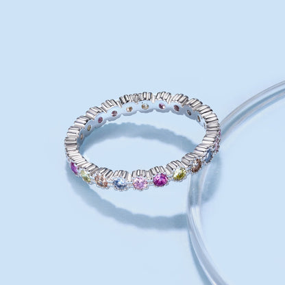 [LUCKY LOVE]Exquisite Colorful Round Cut Party Ring