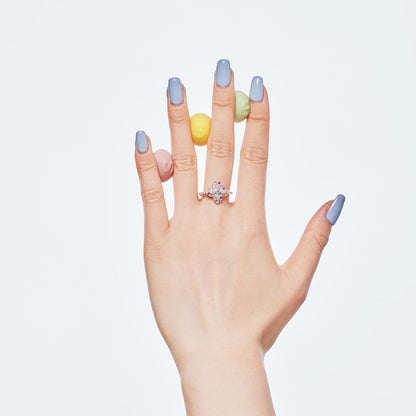 [LUCKY LOVE]Luxurious Colorful Flower Shape Banquet Ring