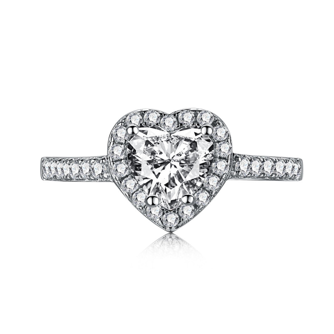 [LUCKY LOVE]Eternity Splashy Romantic Heart Shape Lover Ring